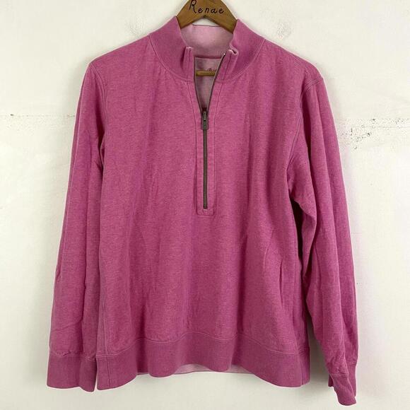 TOMMY BAHAMA pink pullover quarter zip sweater sz M - Picture 1 of 6